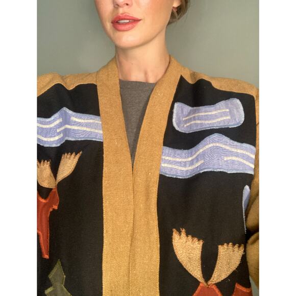 Vintage Rojo Patchwork Bode Jacket Dup Moose Forest Cotton Cardigan Men's Sz M - Picture 4 of 12